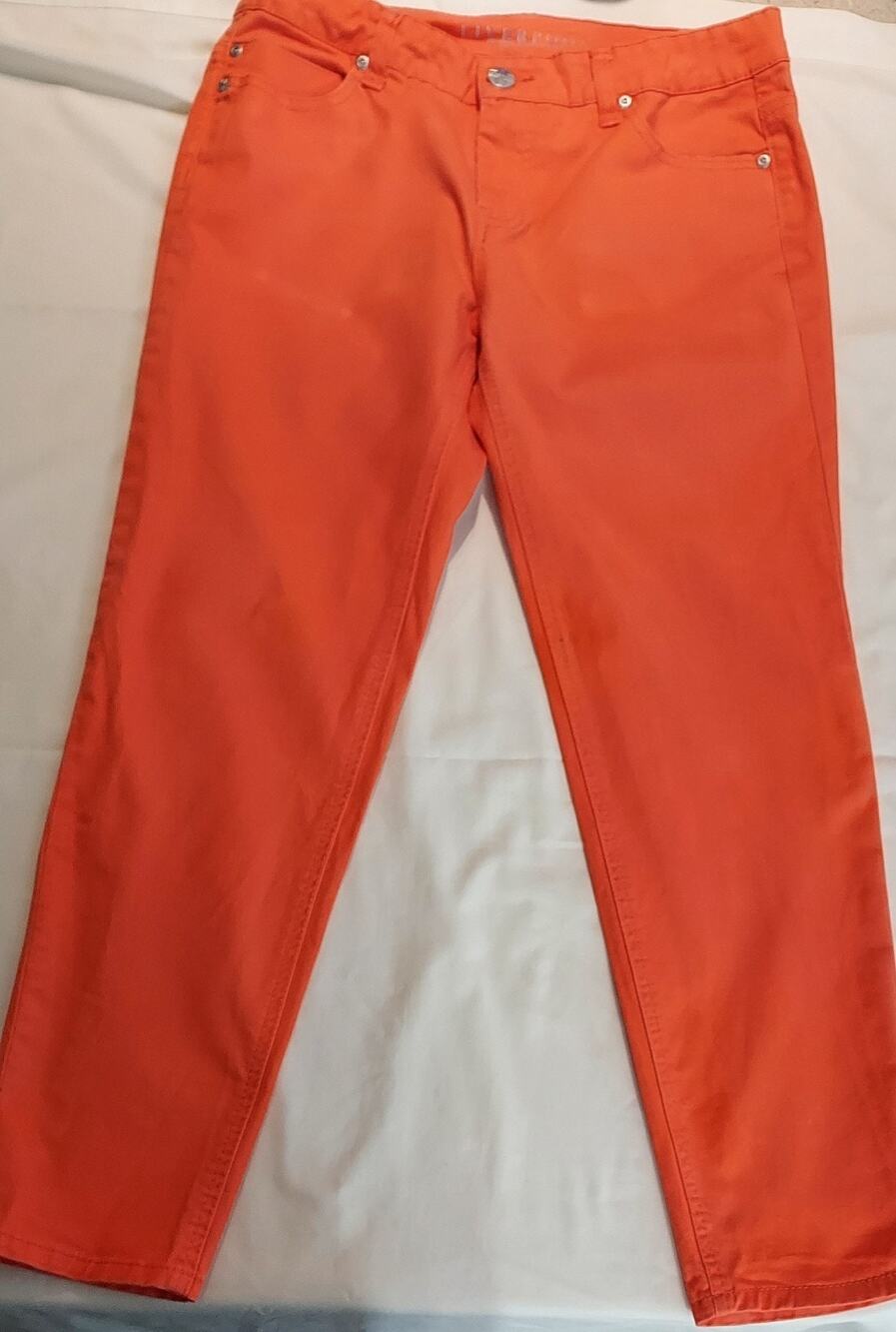 Liverpool Jeans Co. Orange Mid Rise Abby Ankle Skinny Stretch Jeans Size 8